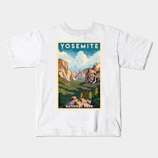 Yosemite National Park Vintage Travel Poster Kids T-Shirt